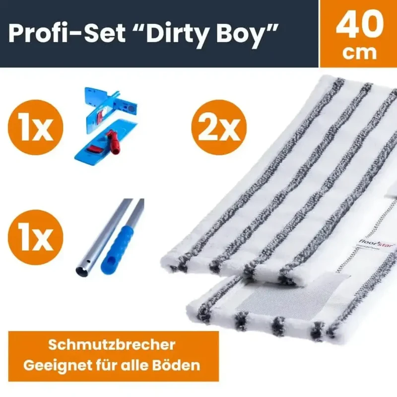 Set professionale per la pulizia del pavimento con fiocchi "Schmutzbrecher 40 cm"