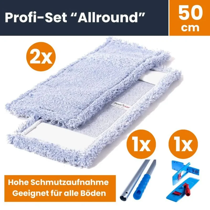 Set professionale per la pulizia dei pavimenti con frange "Allround 50"