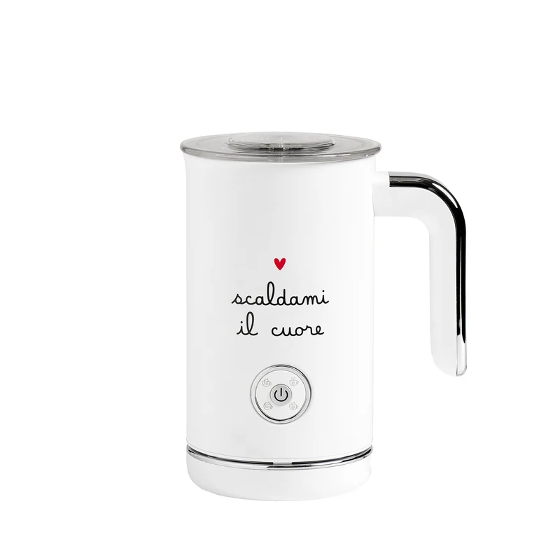Montalatte Elettrico Simple Day "Scaldami il cuore" - Bianco