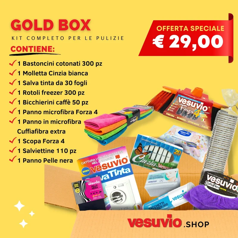 GOLD BOX kit completo per pulizie