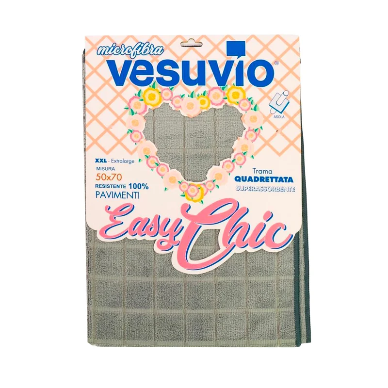 VESUVIO Panno in Microfibra "EASY CHIC" 50X70 quadrettato con asola