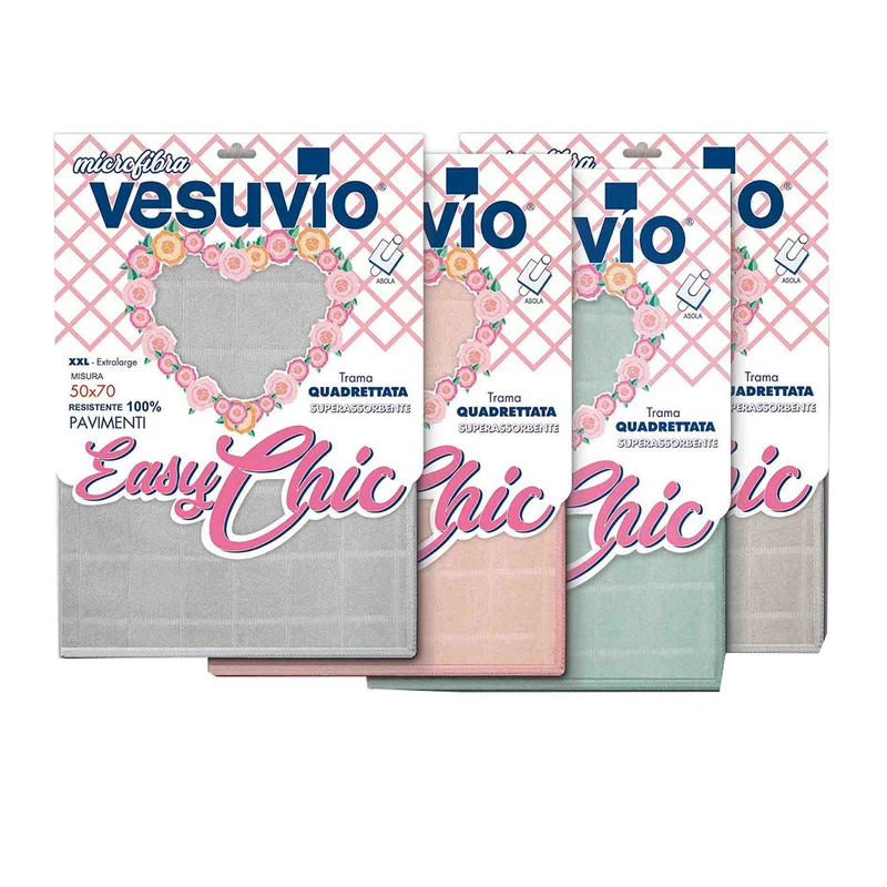 VESUVIO Panno in Microfibra "EASY CHIC" 50X70 quadrettato con asola