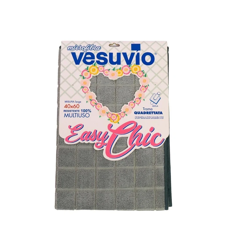 VESUVIO Panno in Microfibra "EASY CHIC" 40X60 quadrettato con asola