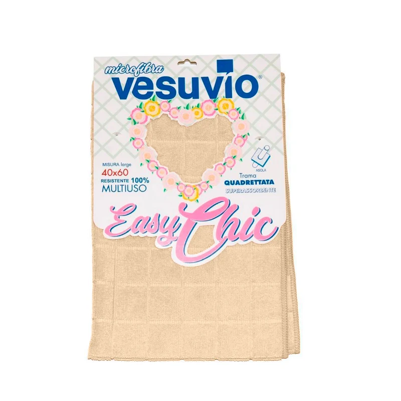 VESUVIO Panno in Microfibra "EASY CHIC" 40X60 quadrettato con asola