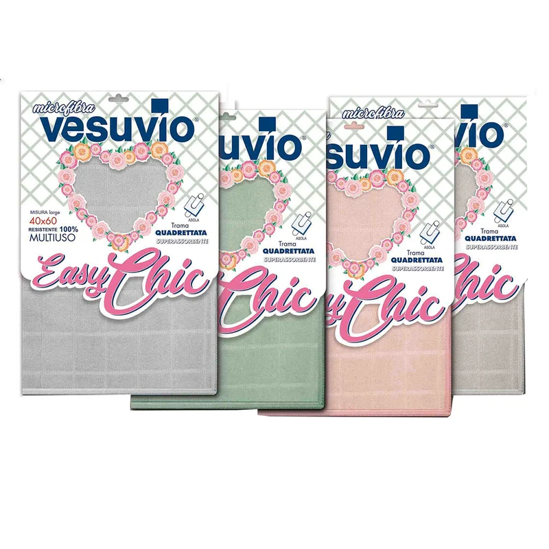 VESUVIO Panno in Microfibra "EASY CHIC" 40X60 quadrettato con asola