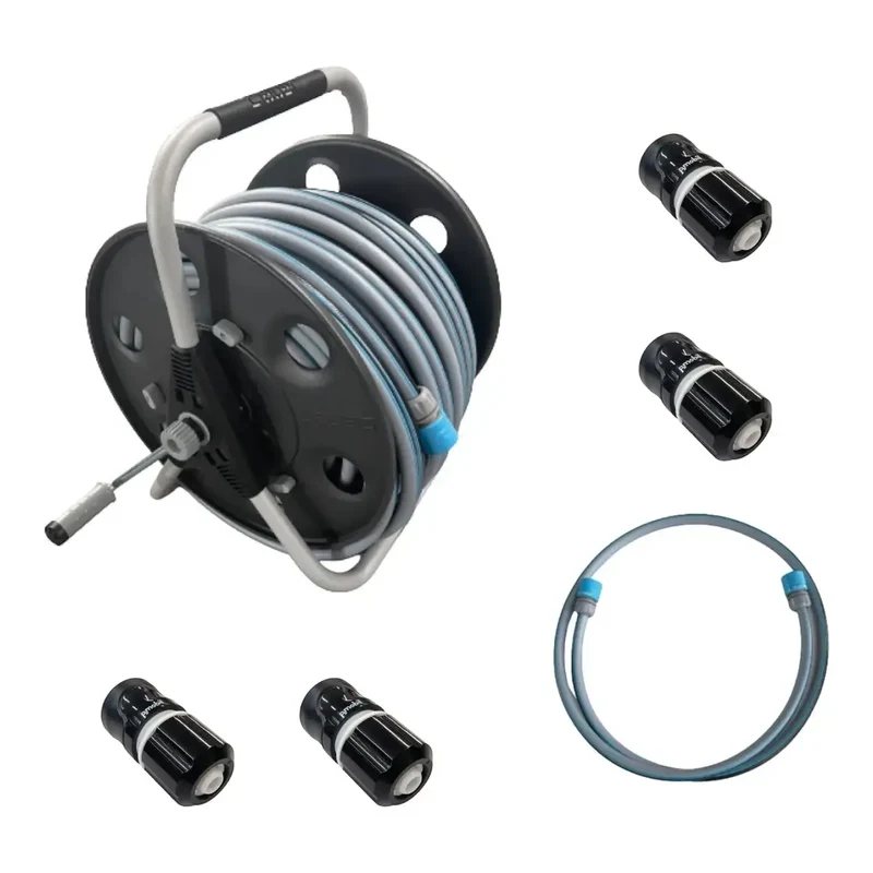 Set professionale avvolgitubo in metallo 50m 1/2"