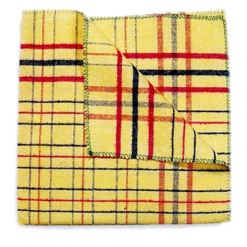 Panno Polvere Scozzese in Cotone Naturale - 2 Pezzi 50x50 cm