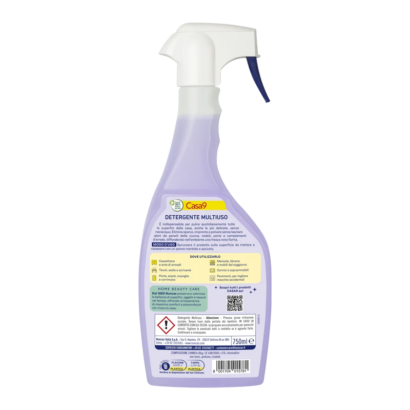 Casa9 Detergente Multiuso Fresco Fiorito - 750ml