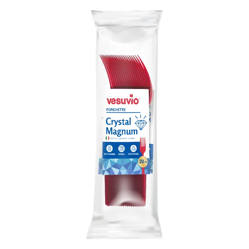 VESUVIO Forchette Crystal Magnum Rosse 20 PZ