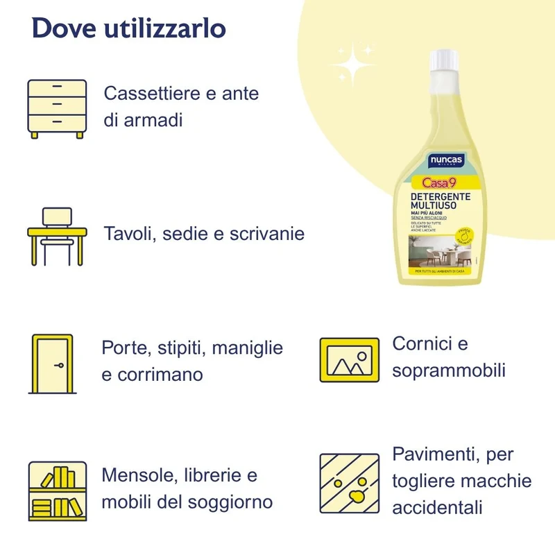 Casa9 Detergente Multiuso Fresco Agrumato Ricarica - 750ml