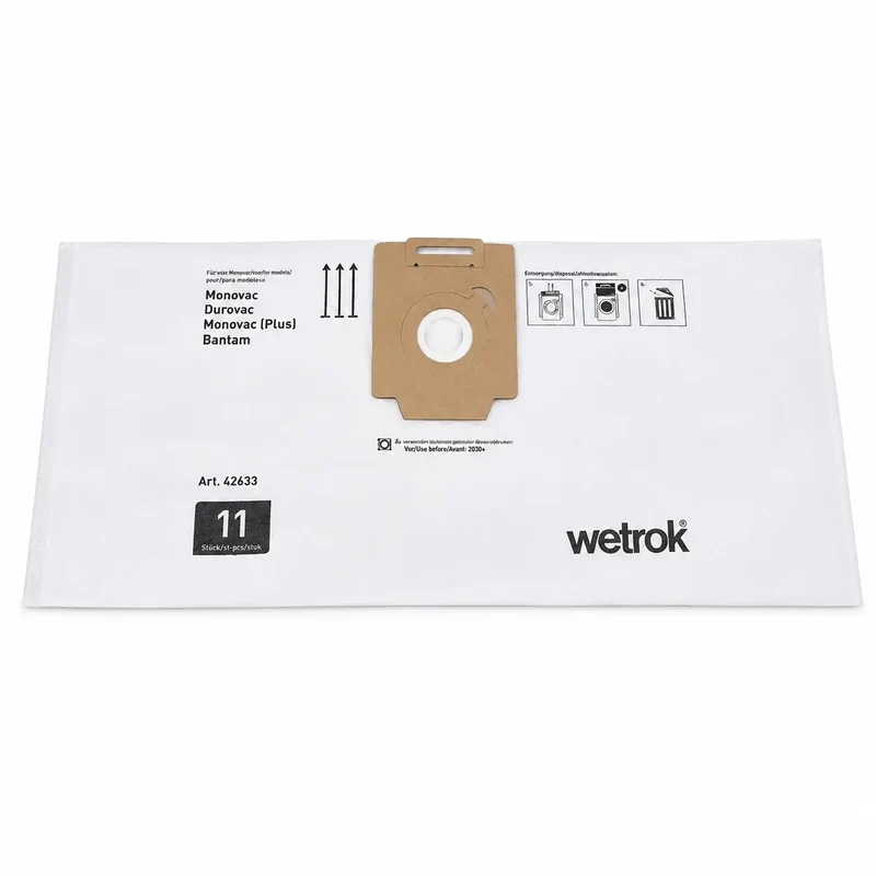 WETROK Comfort Monovac / Durovac sacco filtro in tessuto non tessuto da 11 litri, confezione da 10 pezzi