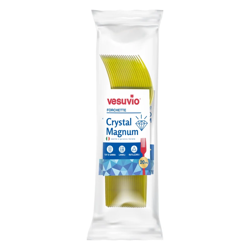 VESUVIO Forchette Crystal Magnum Gialle 20 PZ