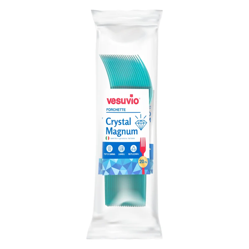 VESUVIO Forchette Crystal Magnum Azzurre 20 PZ