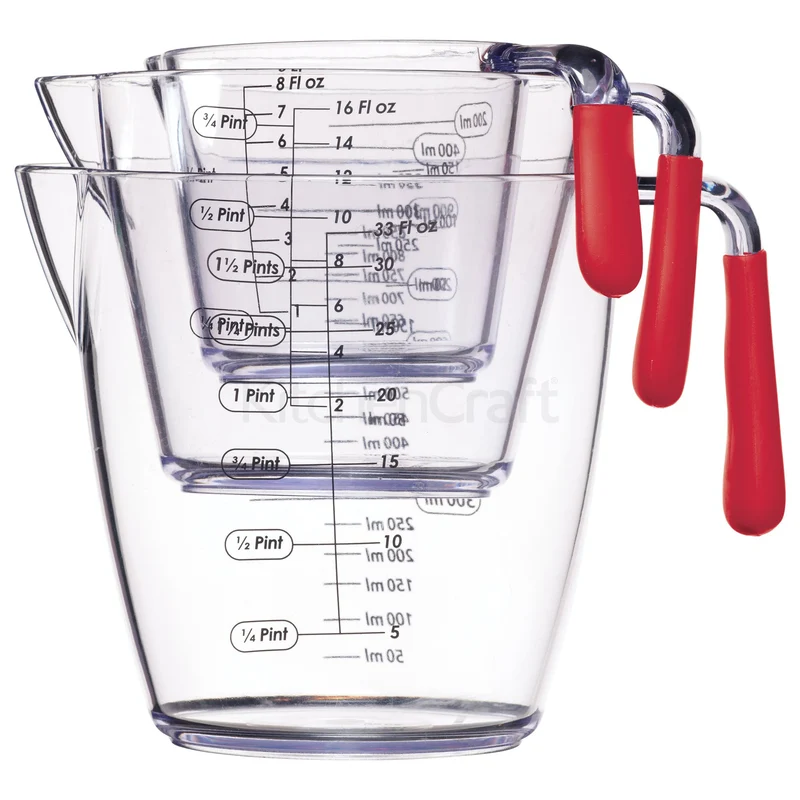 Set 3 caraffe graduate in acrilico KitcheCraft