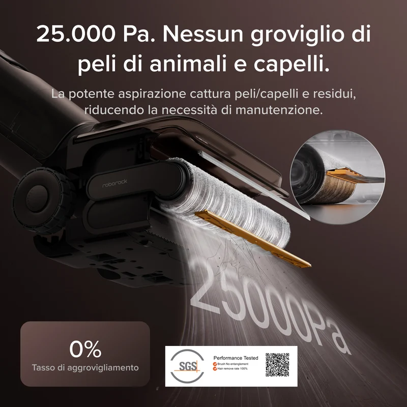 Aspirapolvere per umido e secco Roborock F25 Pro Turbo con la funzione di pulizia profonda con singolo tocco HyperScrub