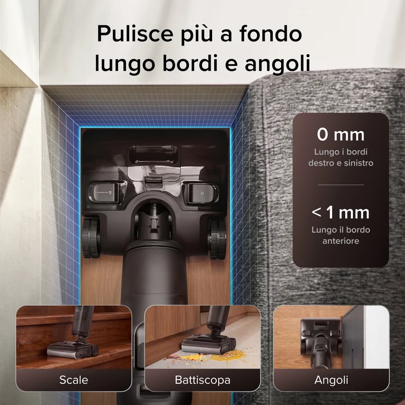 Aspirapolvere per umido e secco Roborock F25 Pro Turbo con la funzione di pulizia profonda con singolo tocco HyperScrub