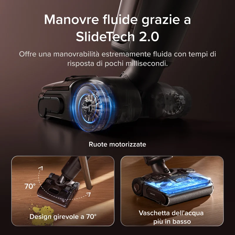 Aspirapolvere per umido e secco Roborock F25 Pro Turbo con la funzione di pulizia profonda con singolo tocco HyperScrub