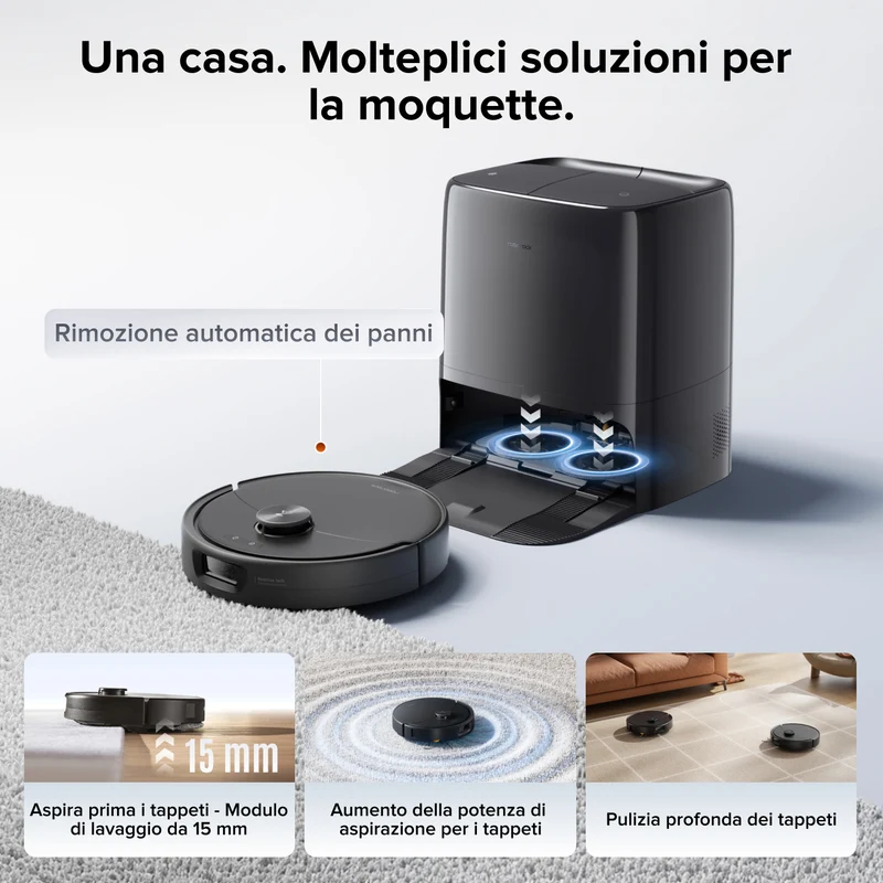 Robot aspirapolvere Roborock Qrevo 2 Pro Set con rimozione automatica dei panni