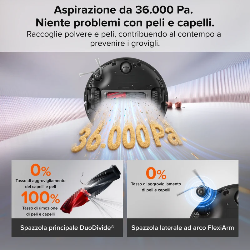 Robot aspirapolvere e lavapavimenti Roborock Saros 20 Neo con lavaggio ad acqua calda e stazione di ricarica intelligente