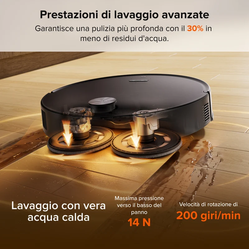 Robot aspirapolvere e lavapavimenti Roborock Saros 20 Neo con lavaggio ad acqua calda e stazione di ricarica intelligente