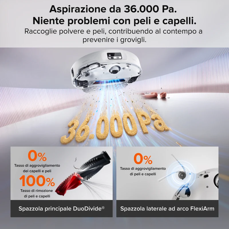 Robot aspirapolvere e lavapavimenti Roborock Saros 20 Neo con lavaggio ad acqua calda e stazione di ricarica intelligente