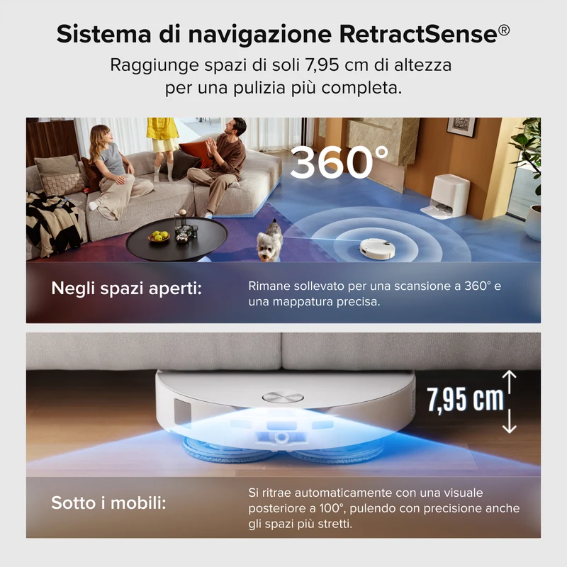 Robot aspirapolvere e lavapavimenti Roborock Saros 20 Neo con lavaggio ad acqua calda e stazione di ricarica intelligente