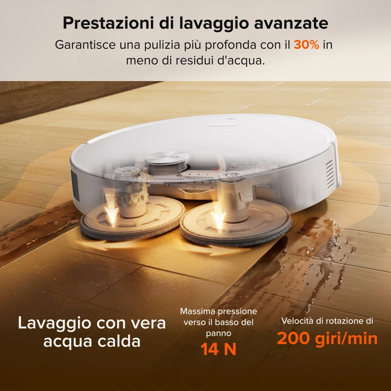 Robot aspirapolvere e lavapavimenti Roborock Saros 20 Neo con lavaggio ad acqua calda e stazione di ricarica intelligente