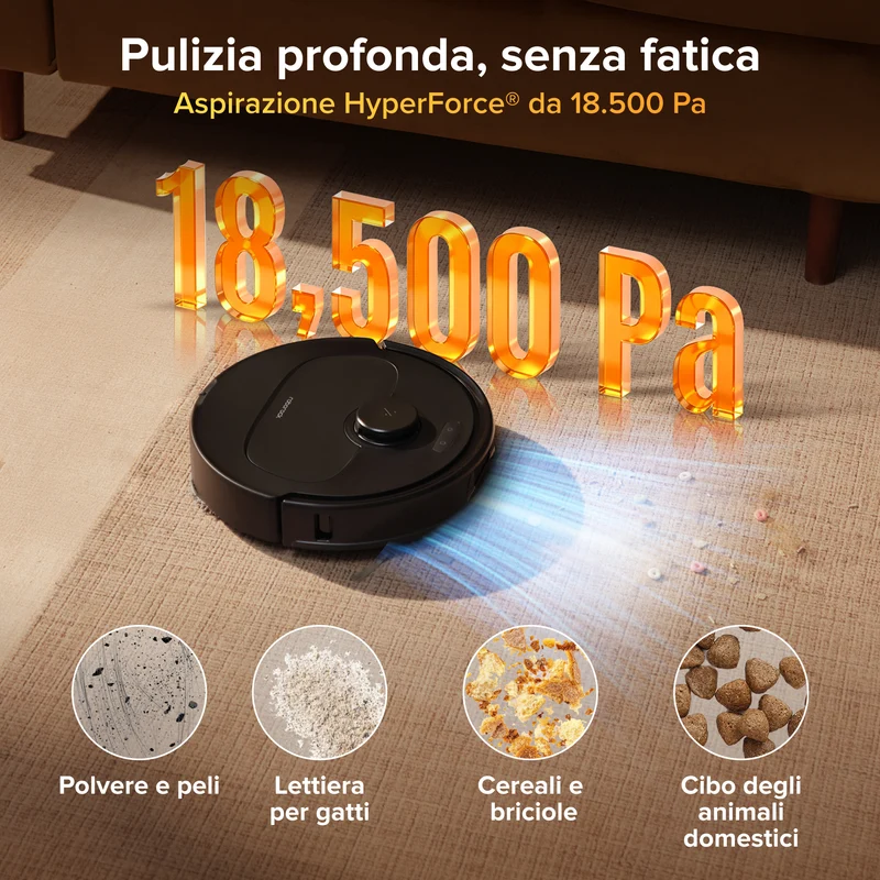 Robot aspirapolvere e lavapavimenti Roborock Qrevo S Pro - Aspirazione da 18.500 Pa e stazione di ricarica multifunzionale
