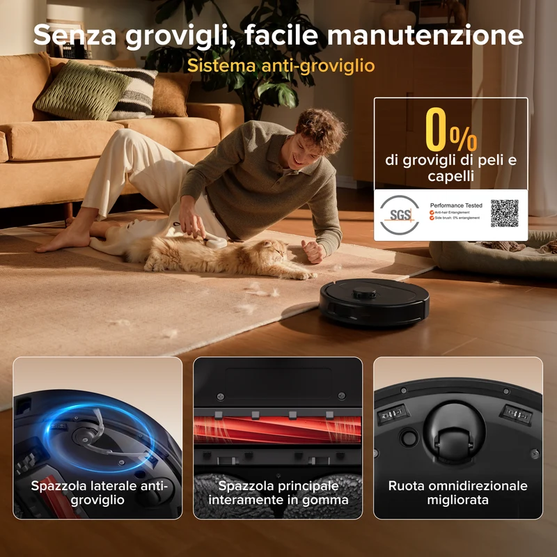 Robot aspirapolvere e lavapavimenti Roborock Qrevo S Pro - Aspirazione da 18.500 Pa e stazione di ricarica multifunzionale