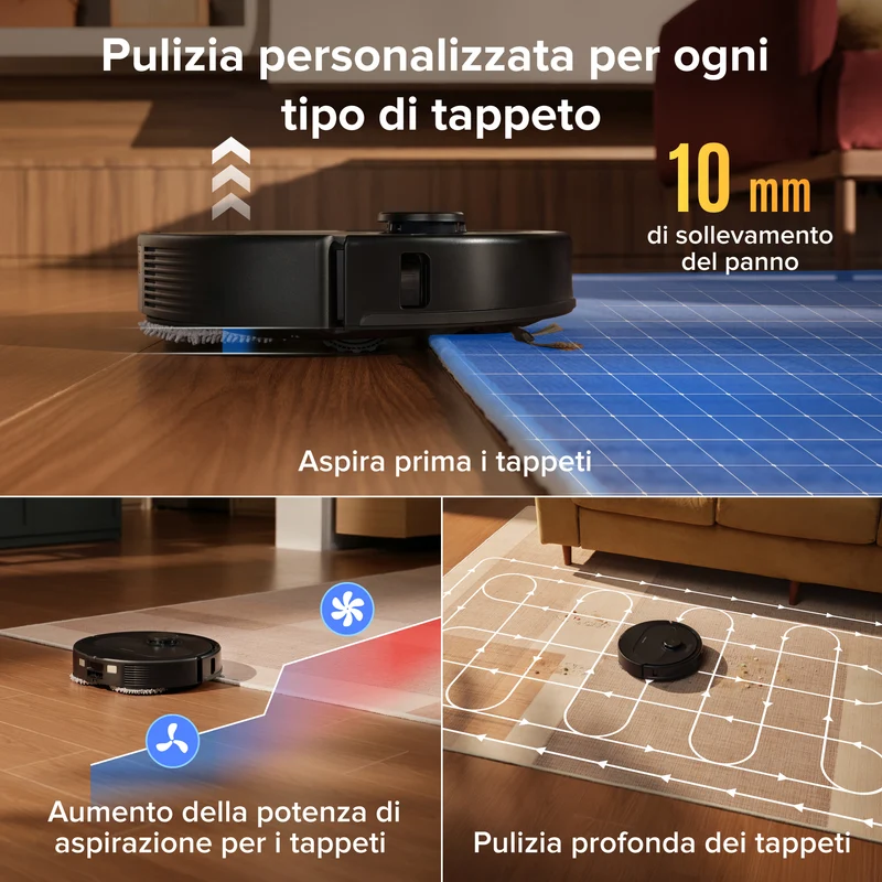 Robot aspirapolvere e lavapavimenti Roborock Qrevo S Pro - Aspirazione da 18.500 Pa e stazione di ricarica multifunzionale