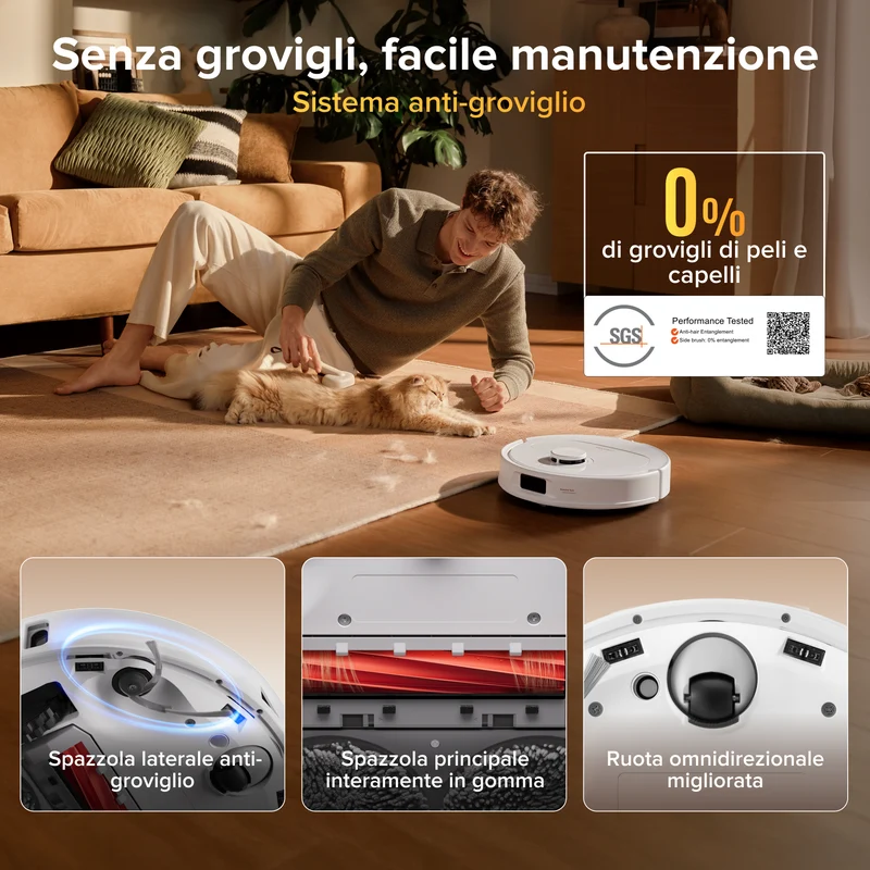 Robot aspirapolvere e lavapavimenti Roborock Qrevo S Pro - Aspirazione da 18.500 Pa e stazione di ricarica multifunzionale
