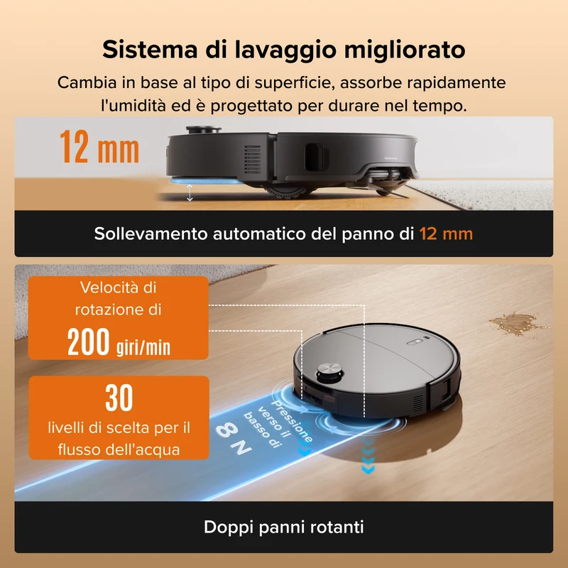 Roborock Qrevo Edge 2 Set - Aspirazione HyperForce da 25.000 Pa e doppio sistema anti-groviglio