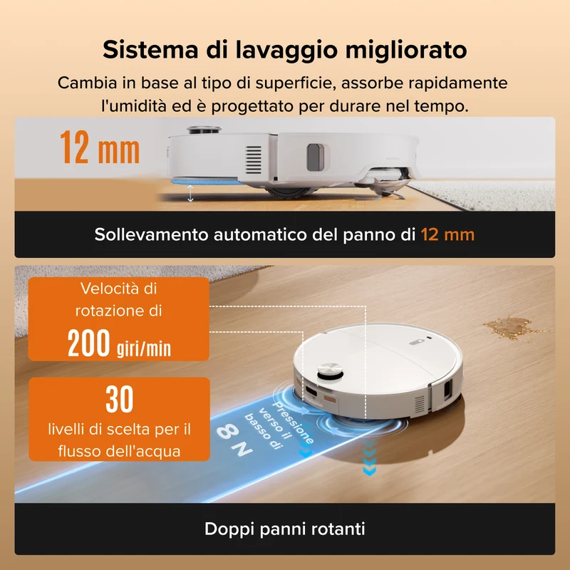 Roborock Qrevo Edge 2 Set - Aspirazione HyperForce da 25.000 Pa e doppio sistema anti-groviglio