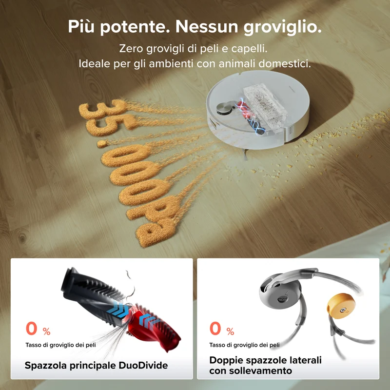 Robot aspirapolvere Roborock Qrevo Edge 2 Flow con panno a rullo e sistema di pulizia automatica pressurizzata SpiraFlow™ 2.0