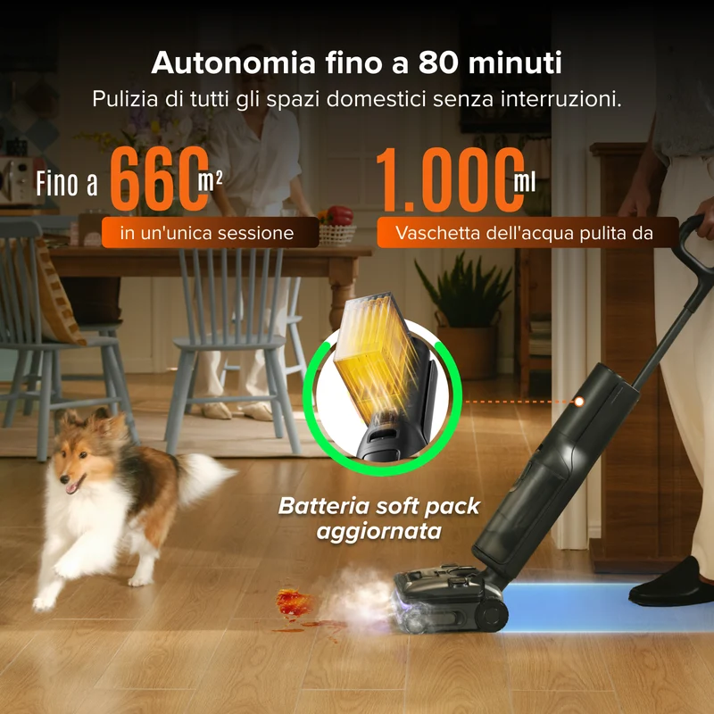 Aspirapolvere per umido e secco Roborock F25 Steam con autopulizia a vapore e ad alta temperatura
