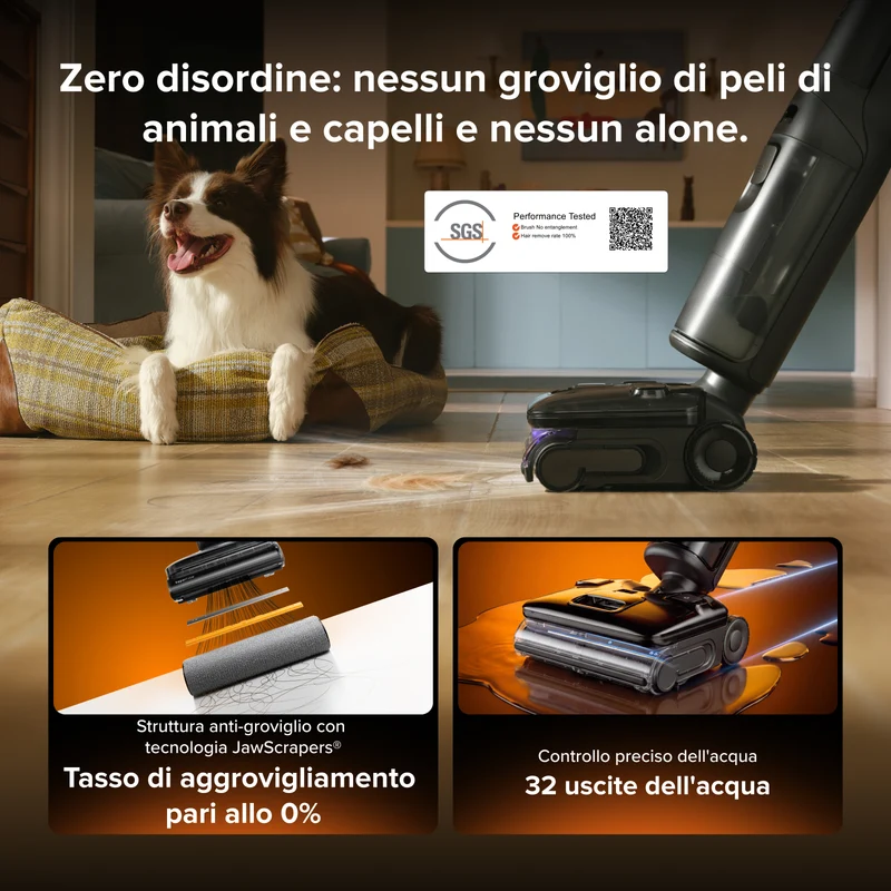 Aspirapolvere per umido e secco Roborock F25 Steam con autopulizia a vapore e ad alta temperatura