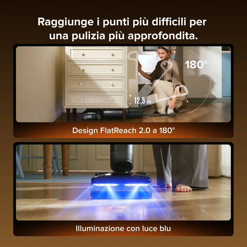 Aspirapolvere per umido e secco Roborock F25 Steam con autopulizia a vapore e ad alta temperatura