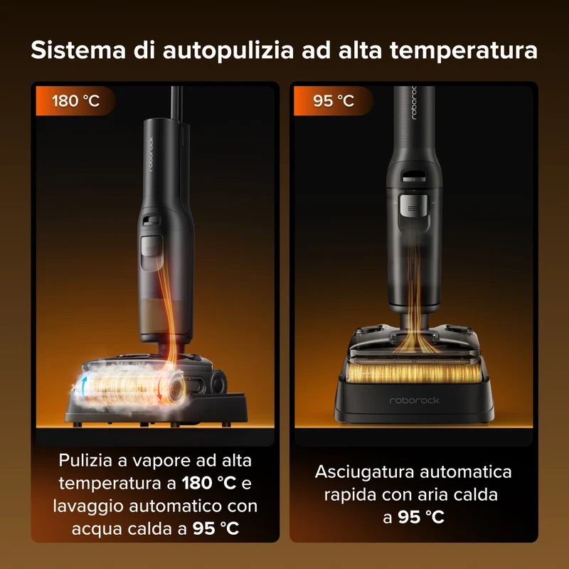 Aspirapolvere per umido e secco Roborock F25 Steam con autopulizia a vapore e ad alta temperatura