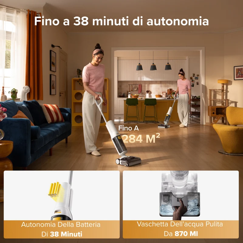 Aspirapolvere intelligente Roborock F25 GT Gen 2 Set per umido e secco con sistema di pulizia zero grovigli