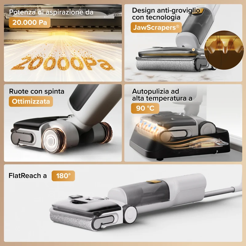 Aspirapolvere intelligente Roborock F25 GT Gen 2 per umido e secco con sistema di pulizia zero grovigli