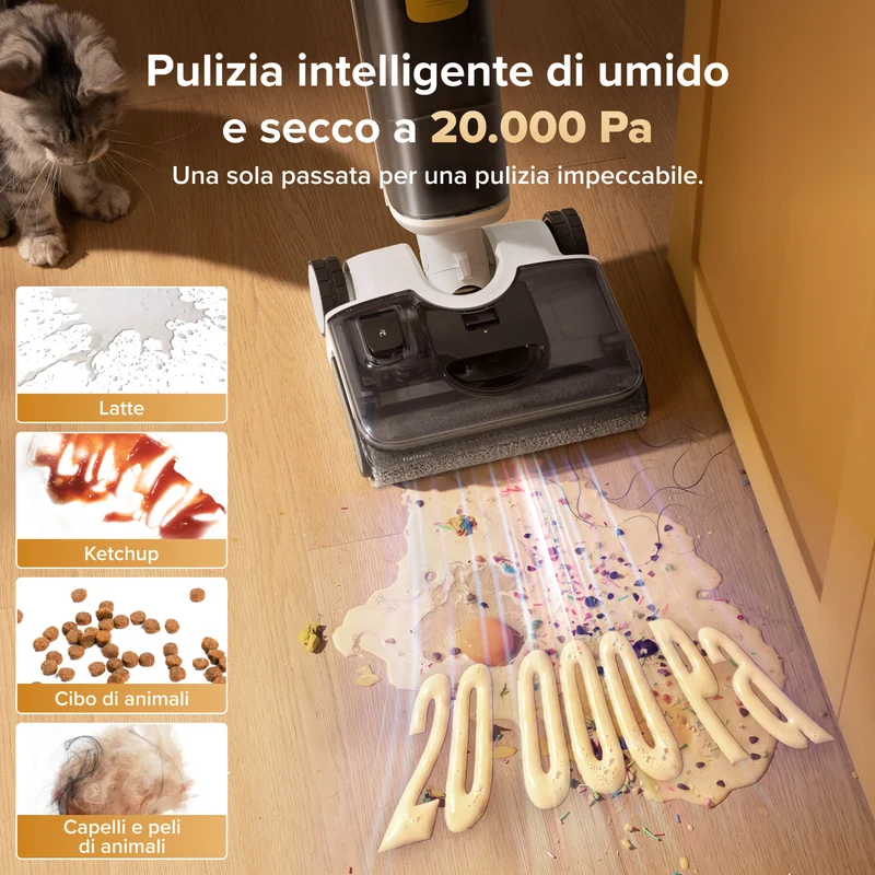 Aspirapolvere intelligente Roborock F25 GT Gen 2 per umido e secco con sistema di pulizia zero grovigli