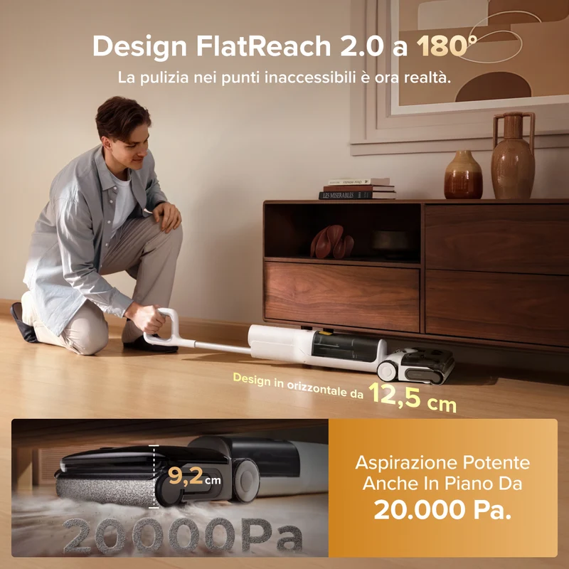 Aspirapolvere intelligente Roborock F25 GT Gen 2 per umido e secco con sistema di pulizia zero grovigli