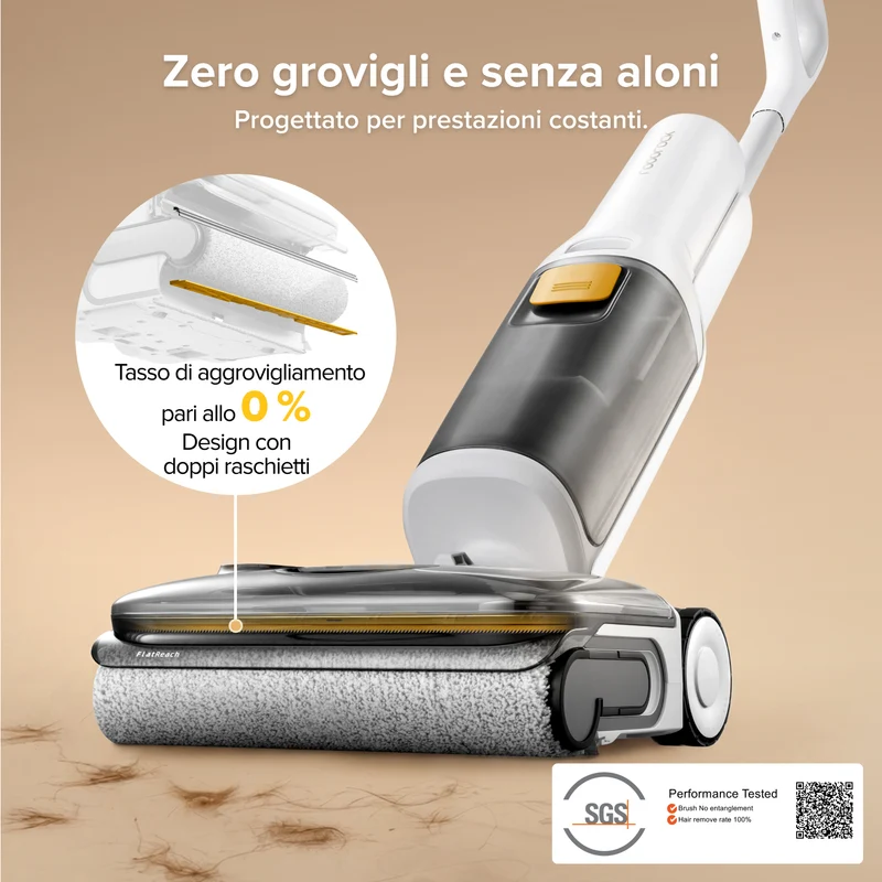Aspirapolvere intelligente Roborock F25 GT Gen 2 per umido e secco con sistema di pulizia zero grovigli