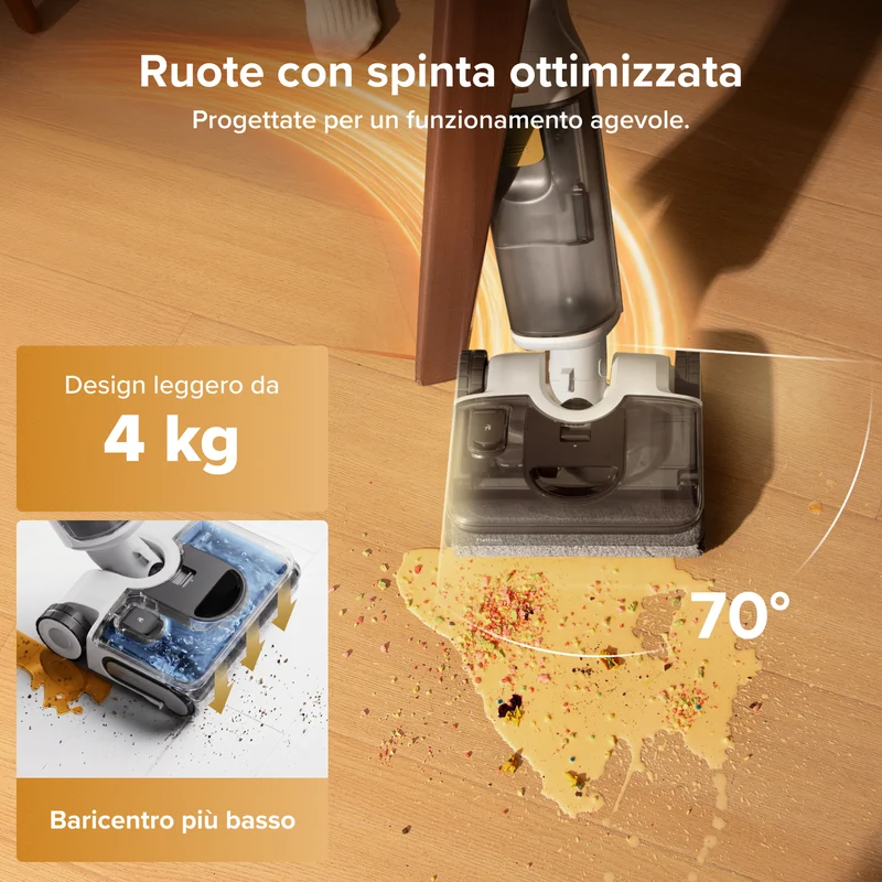Aspirapolvere intelligente Roborock F25 GT Gen 2 per umido e secco con sistema di pulizia zero grovigli