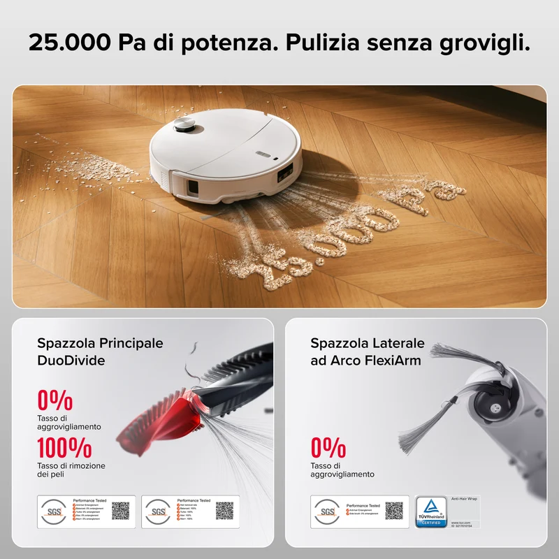 Roborock Qrevo Curv 2 Pro Robot Aspirapolvere con stazione multifunzionale 3.0