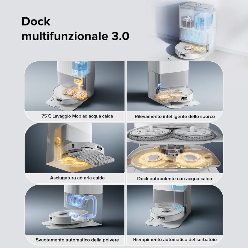 Roborock-Qrevo Edge robot aspirapolvere con stazione multifunzionale 3.0 – Upgrade del Qrevo Master