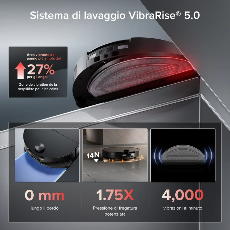 Robot Aspirapolvere Roborock Saros 20 Sonic con la nuovissima stazione di ricarica RockDock®