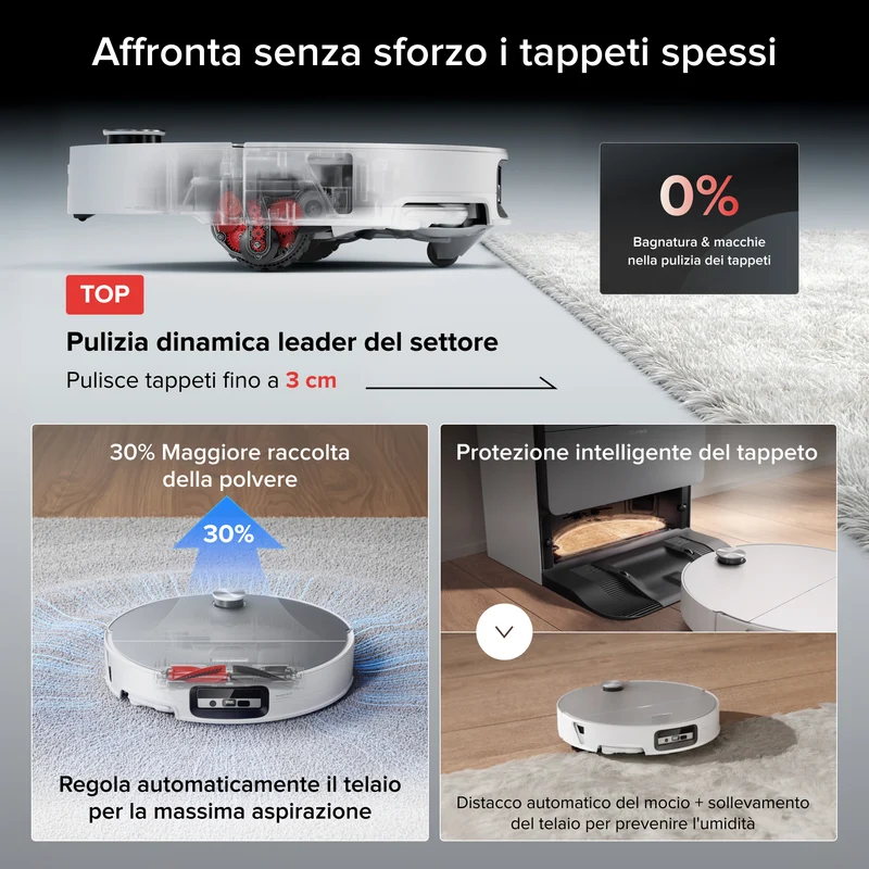 Robot Aspirapolvere Roborock Saros 20 Sonic con la nuovissima stazione di ricarica RockDock®