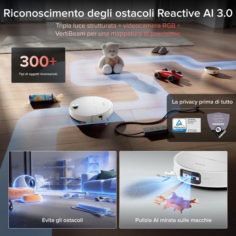 Robot Aspirapolvere Roborock Saros 20 Sonic con la nuovissima stazione di ricarica RockDock®