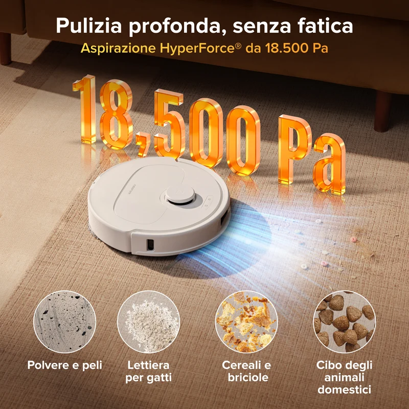 Robot aspirapolvere e lavapavimenti Roborock Qrevo S Pro Set - Aspirazione da 18.500 Pa e stazione di ricarica multifunzionale